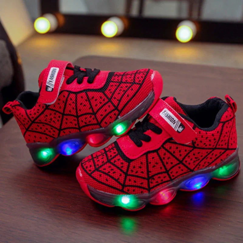 Kids’ Light-Up Spider Web Sneakers