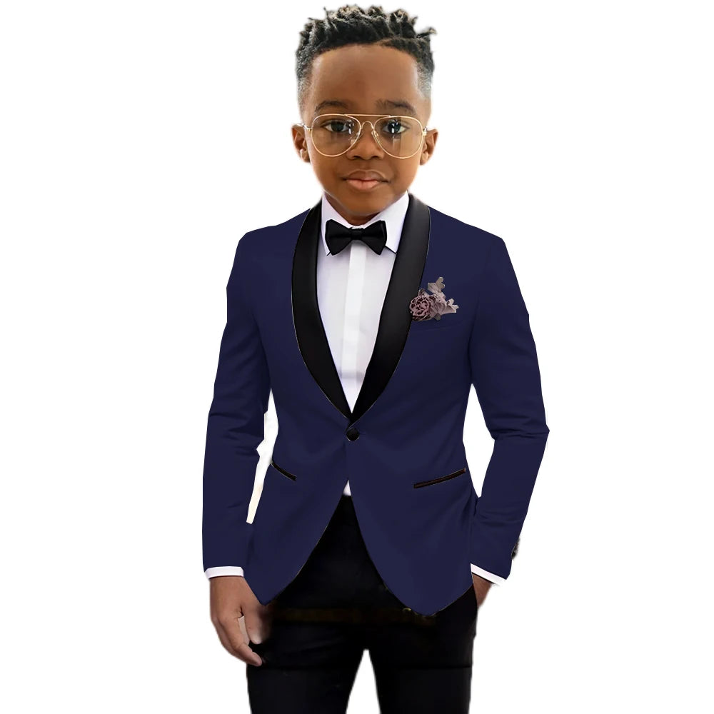 Boys’ 2-Piece Slim-Fit Suit Set – Blazer & Trousers, 2T–16T