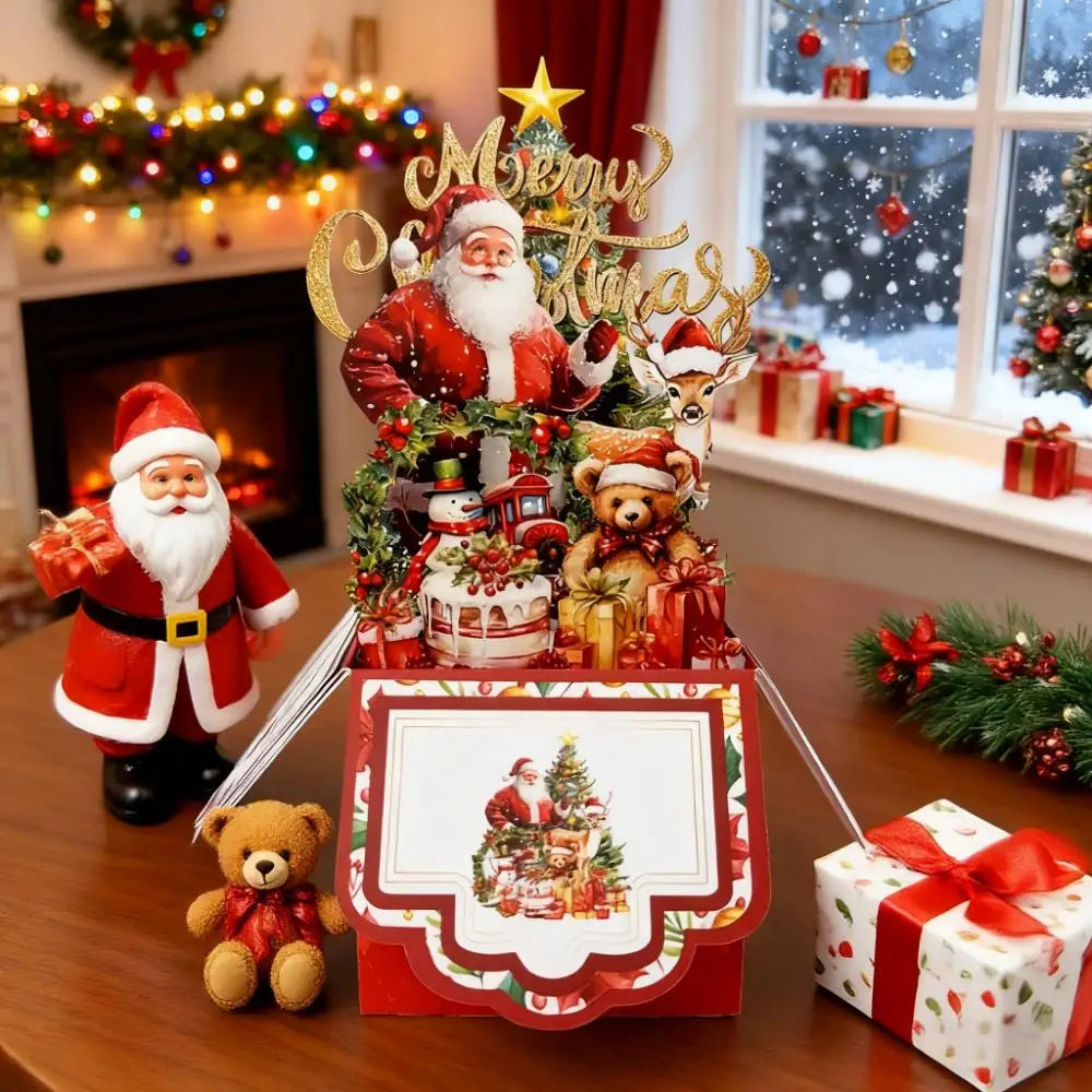 Christmas Pop-Up Greeting Card with Envelope