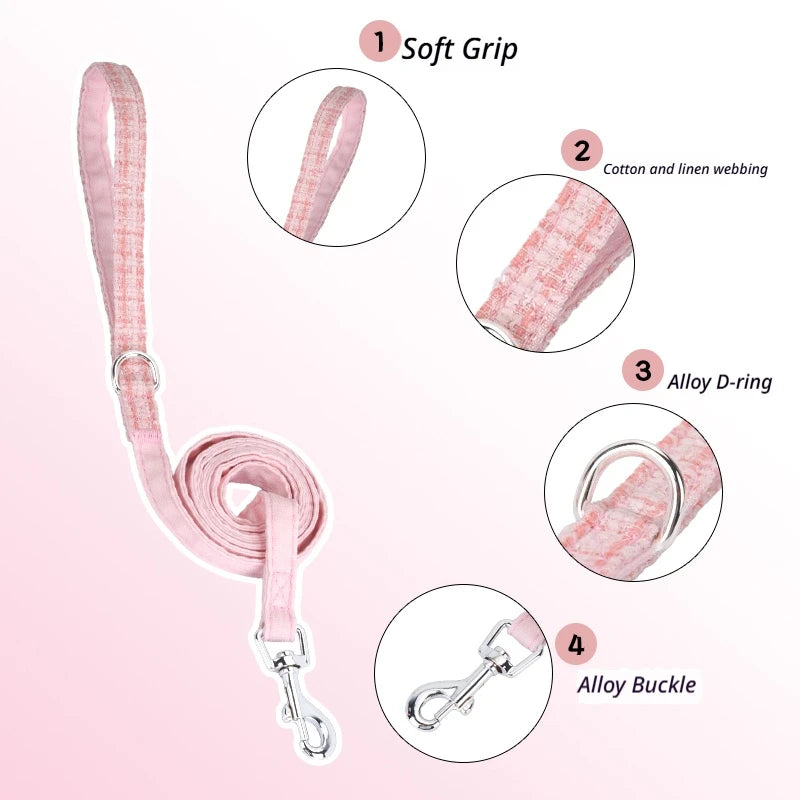 Plaid Bow Pet Harness & Leash Set