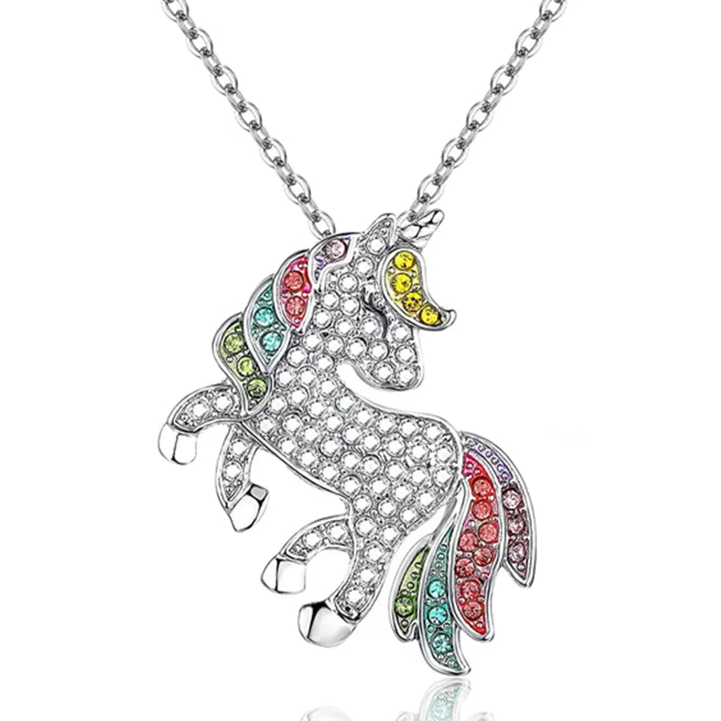 Sparkling Unicorn Pendant Necklace