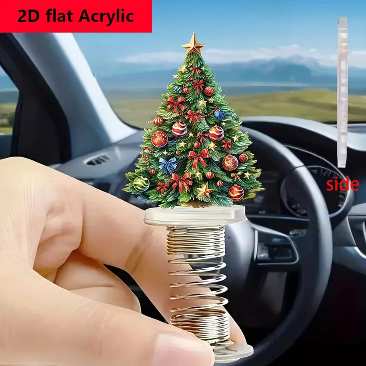 Christmas Tree Spring Ornament – Flat Acrylic