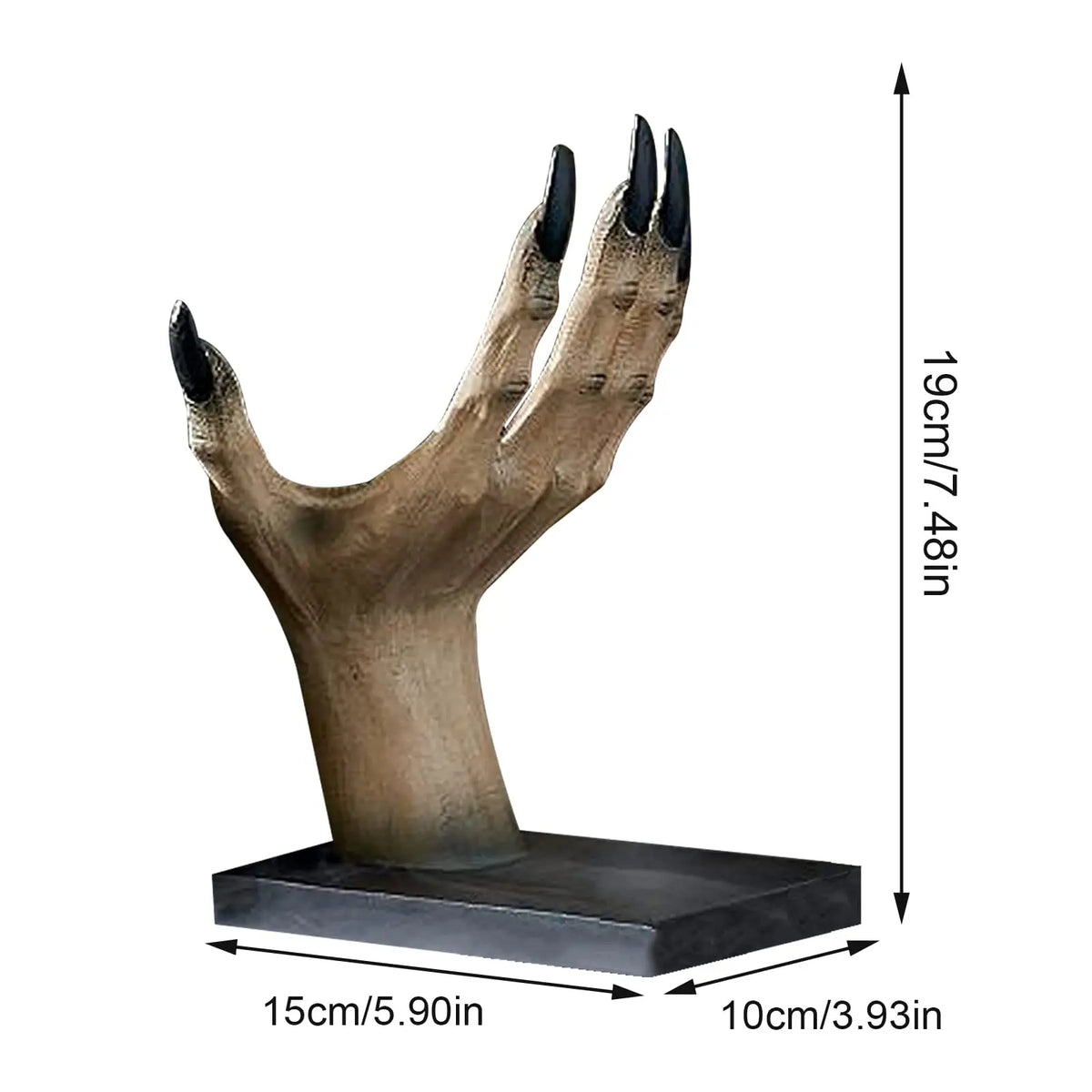 Gothic Witch-Hand Bookend Decor
