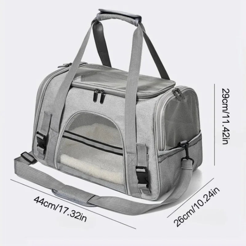 Soft-Sided Pet Carrier Bag with Mesh Panels