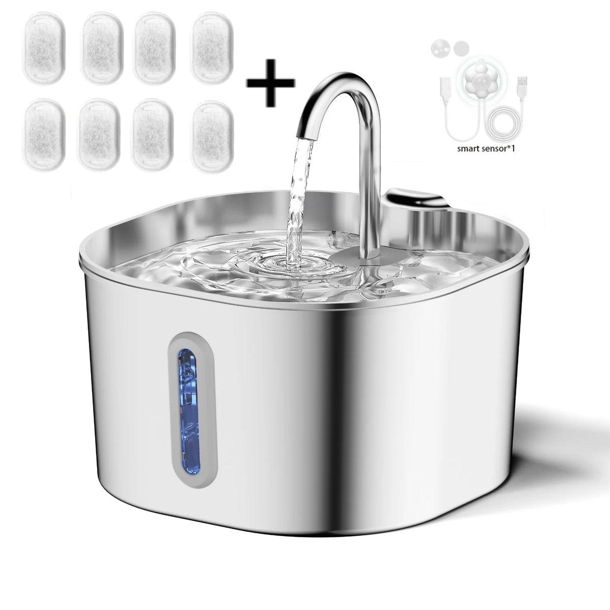 Stainless-Steel Pet Water Fountain – 2.2L