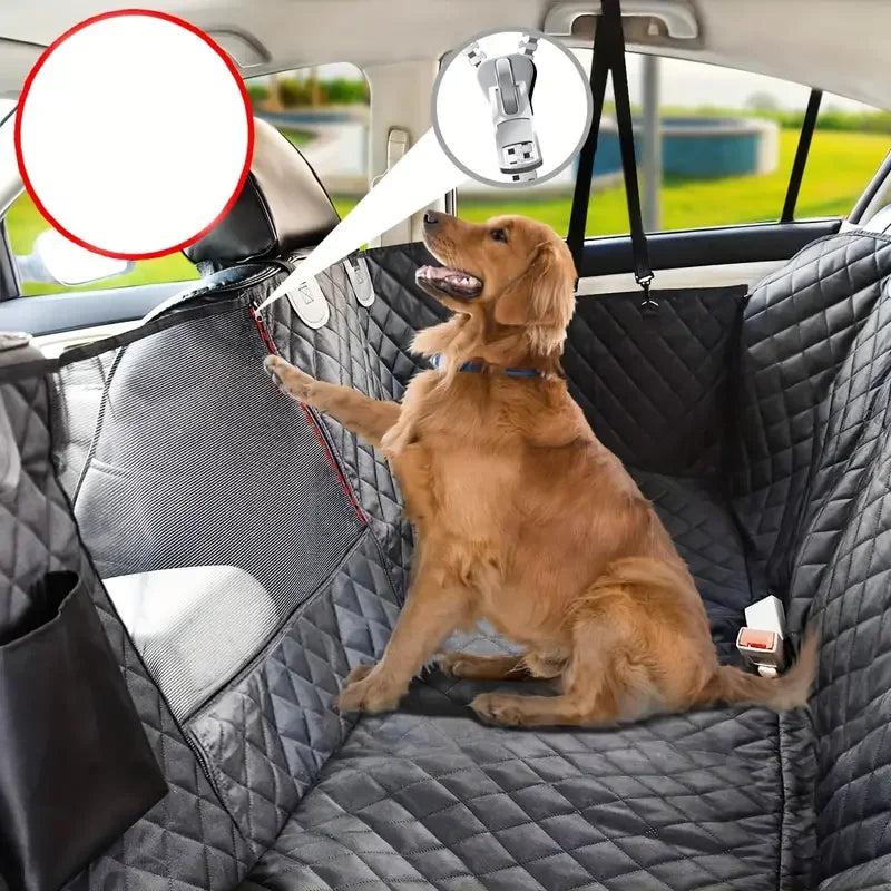 Dog Back-Seat Hammock Cover with Mesh Window