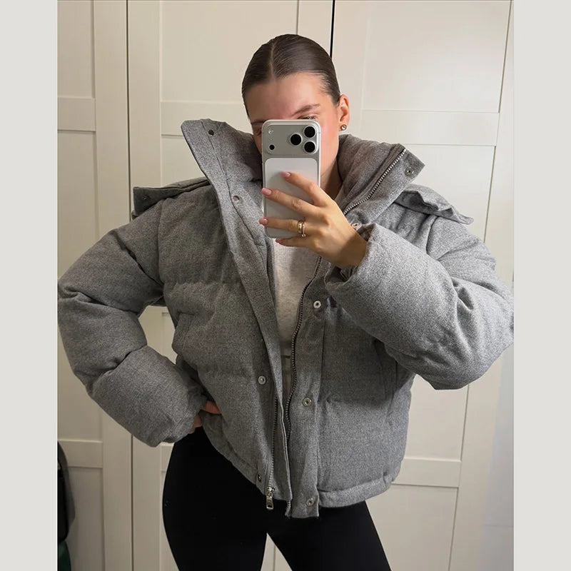 Women's Short Hooded Puffer Jacket