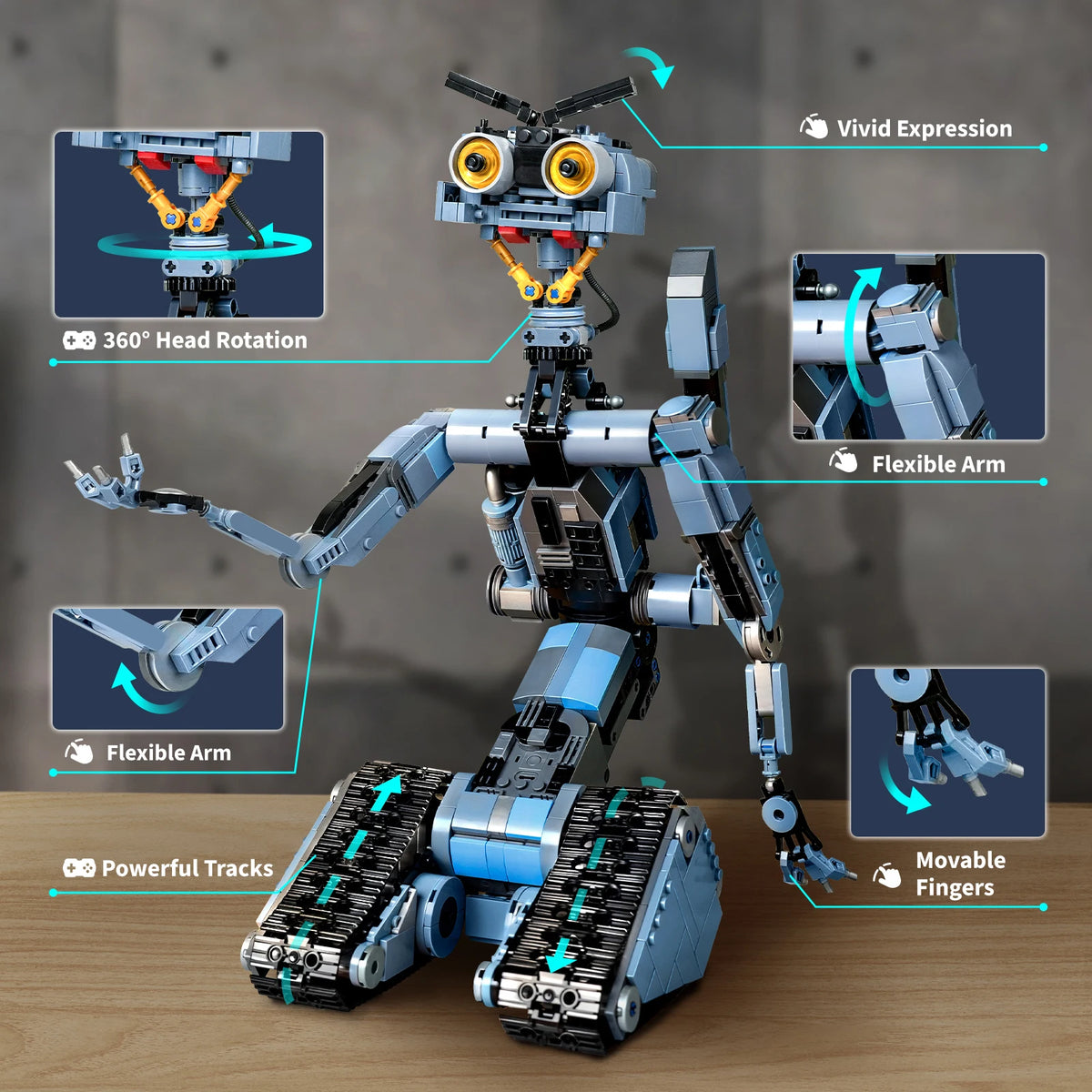 Johnny 5 Motorized Robot Building Set – 1,176 Pieces