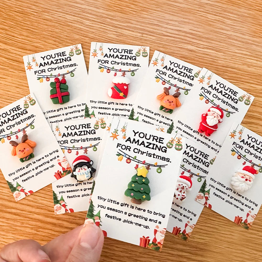 Christmas Mini Cards with Resin Charms – Assorted 10 or 40 Pack