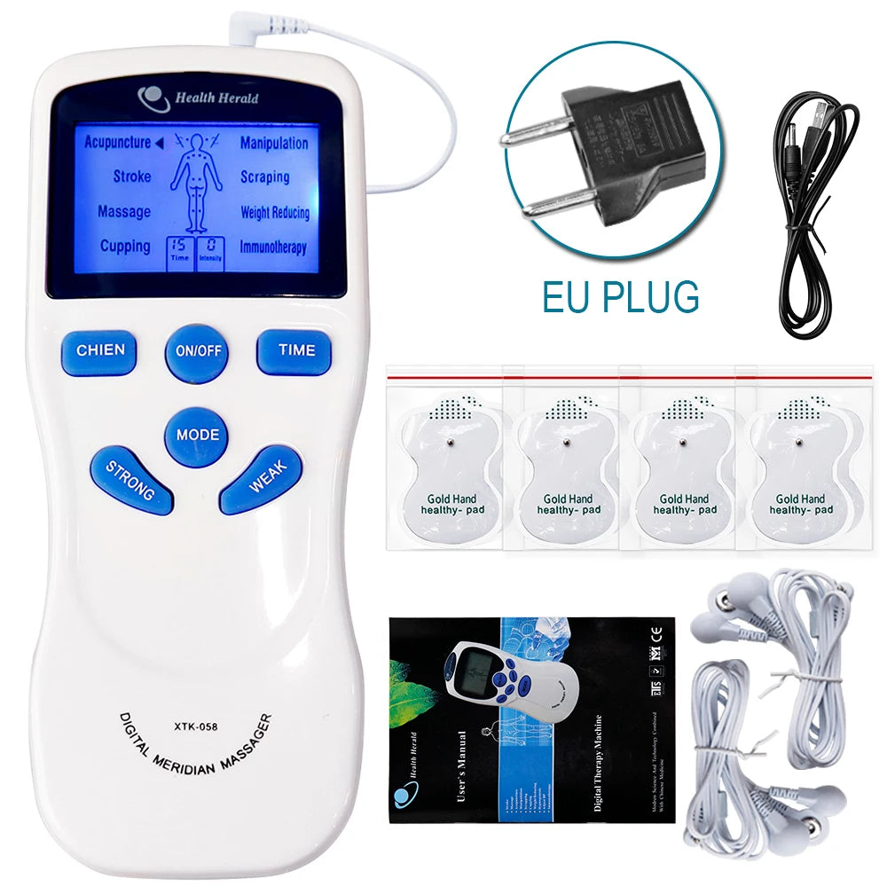8-Mode Dual-Channel Electronic Muscle Stimulator & Pad Options