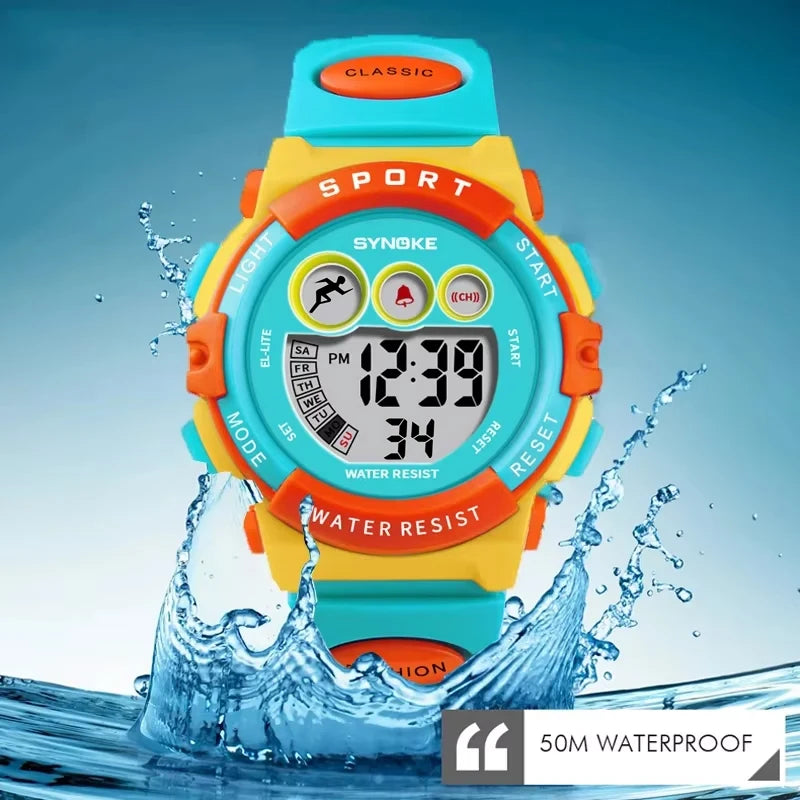 Kids' Digital Sport Watch with Backlight and Alarm