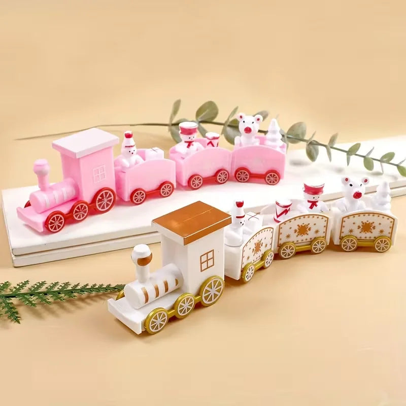 Mini Christmas Train Decorations – Holiday Colors