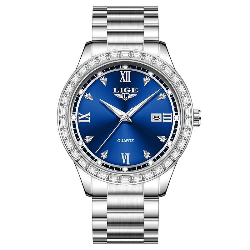 LIGE Women's Quartz Watch with Stainless Steel Band