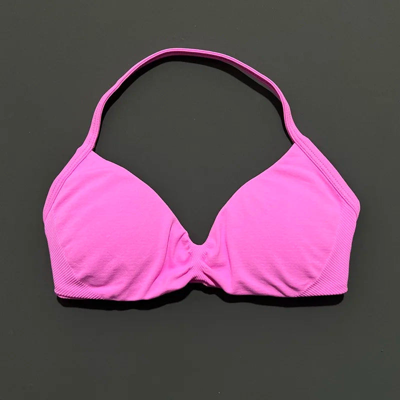 Women’s Halter Sports Bra – Open-Back Design