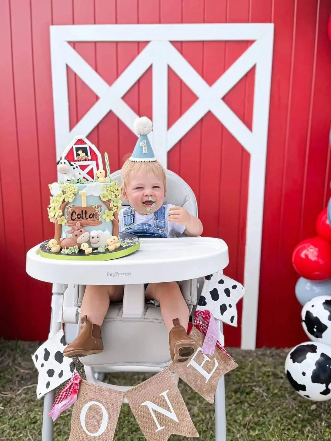 1st Birthday Hat Handmade Party Decoration Cone Hat Pet Hat First Birthday Photography Atmosphere Prop for Girls and Boys