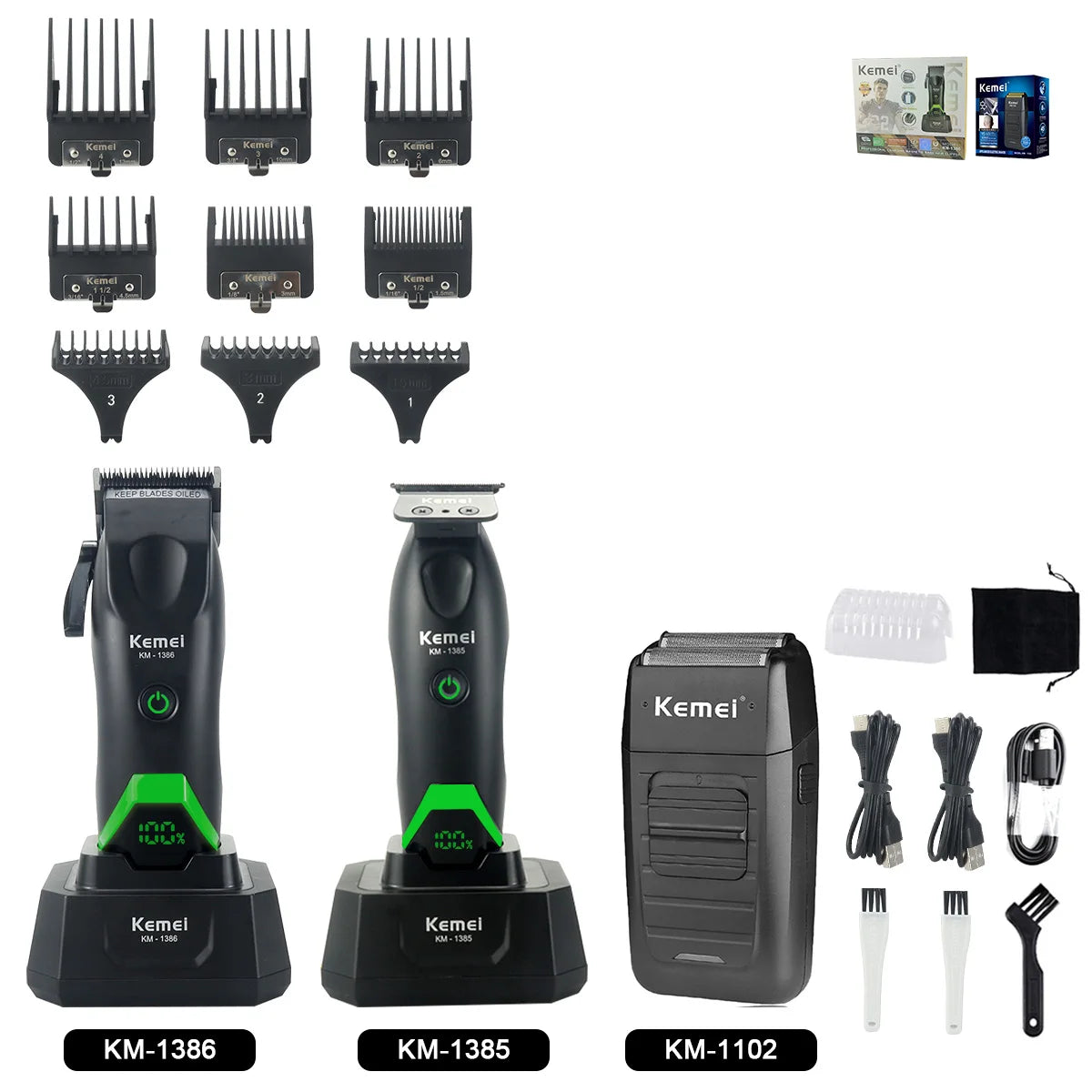 Rechargeable Hair Clippers, Trimmers and Grooming Kit Options
