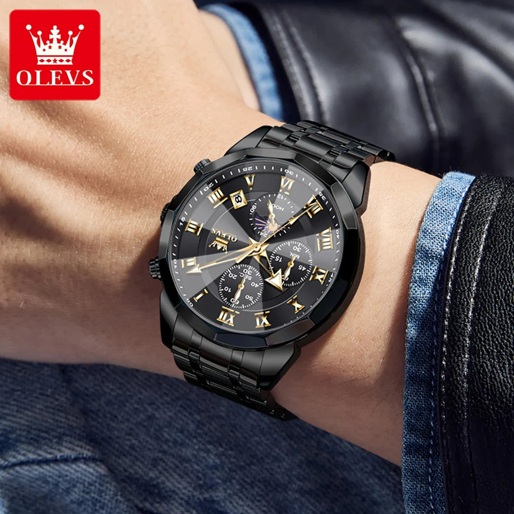 OLEVS 3675 Men's Stainless Steel Quartz Watch