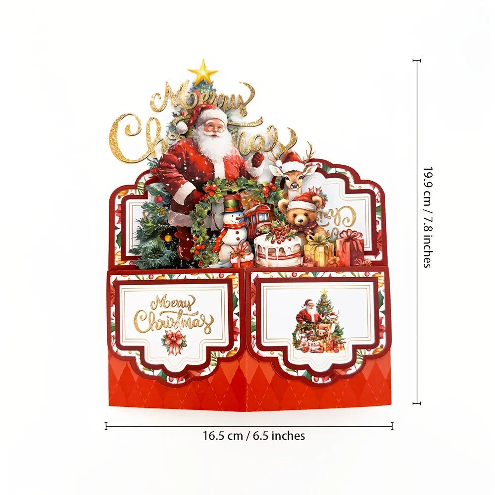 Christmas Pop-Up Greeting Card with Envelope