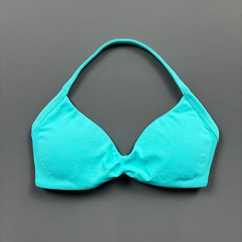 Women’s Halter Sports Bra – Open-Back Design