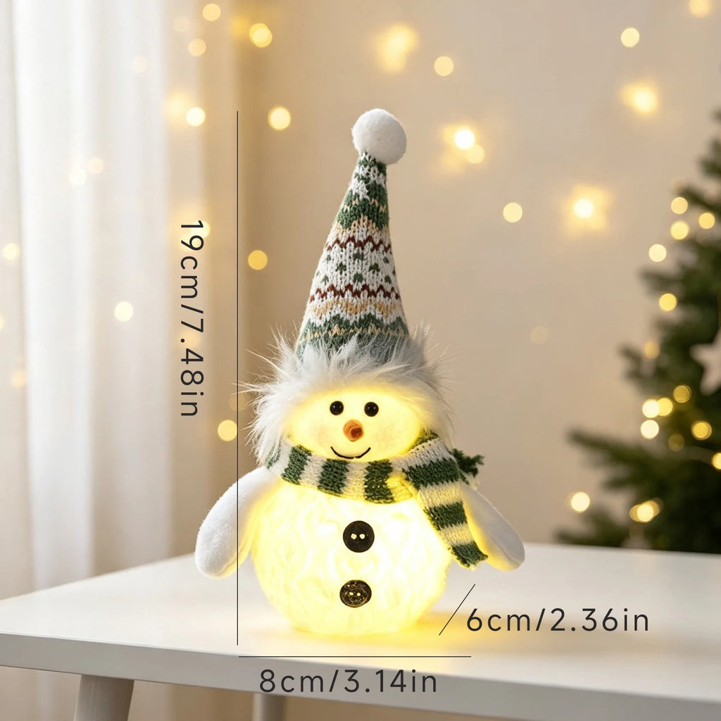Light-Up Christmas Snowman – Knitted Hat & Scarf