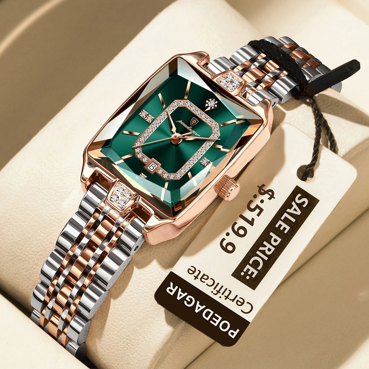 POEDAGAR 785 Women's Rectangular Quartz Watch