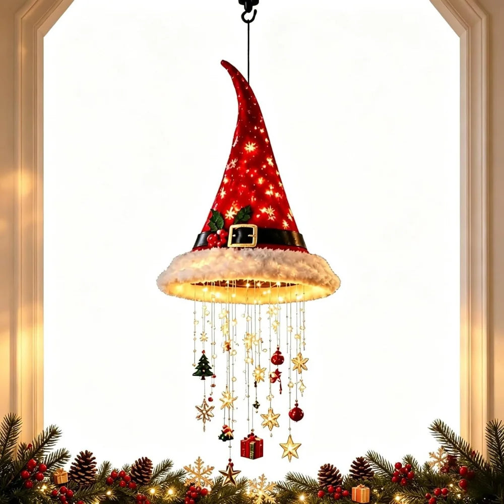 Light-Up Santa Hat Hanging Decoration