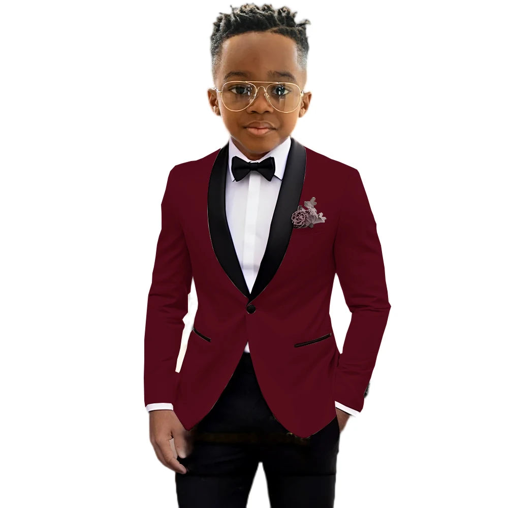 Boys’ 2-Piece Slim-Fit Suit Set – Blazer & Trousers, 2T–16T