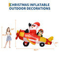 Christmas Inflatable Santa Driving Penguin Airplane 8ft Outdoor Decoration Festive Airblown Holiday Yard Decor for Lawn and Christmas Party Winter Festival Night Atmosphere Setup