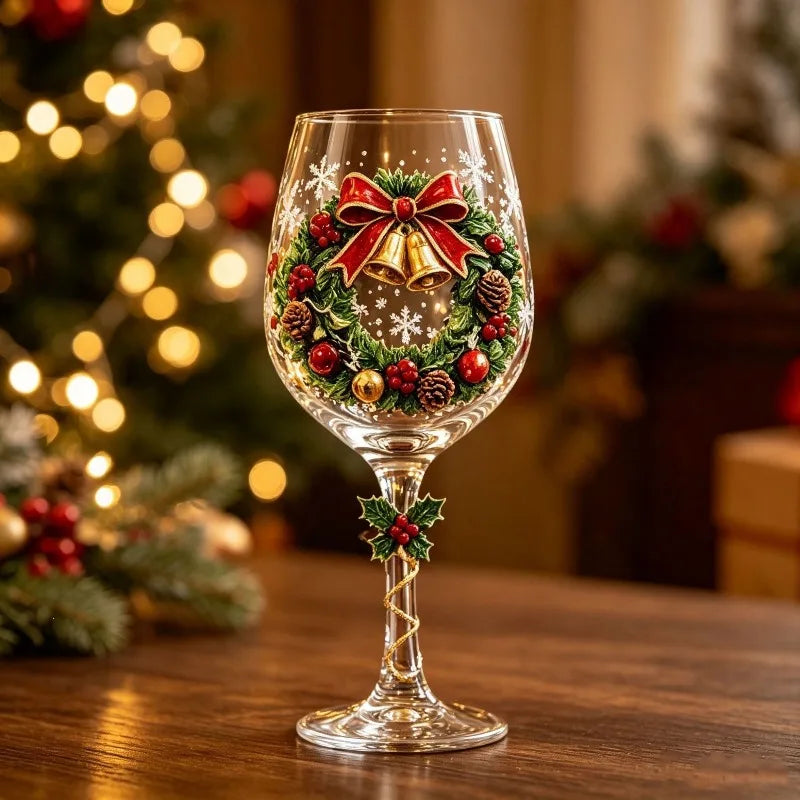 Christmas Stemmed Glass Goblet – Holiday Designs
