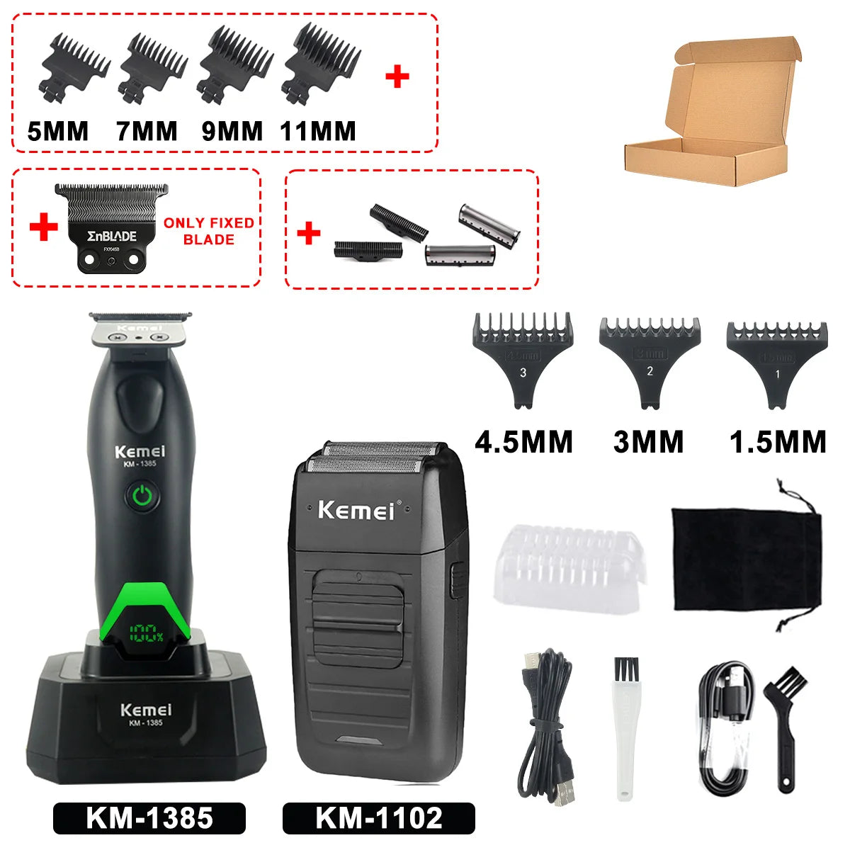 Rechargeable Hair Clippers, Trimmers and Grooming Kit Options