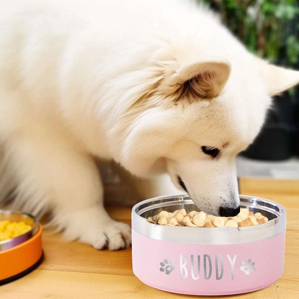 Personalized Stainless-Steel Pet Bowl – 14 or 16 cm