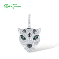 Leopard Pendant with Green Stone Eyes