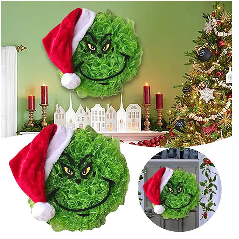 Green Monster Christmas Decorations – Wreath & Hanging Style Options