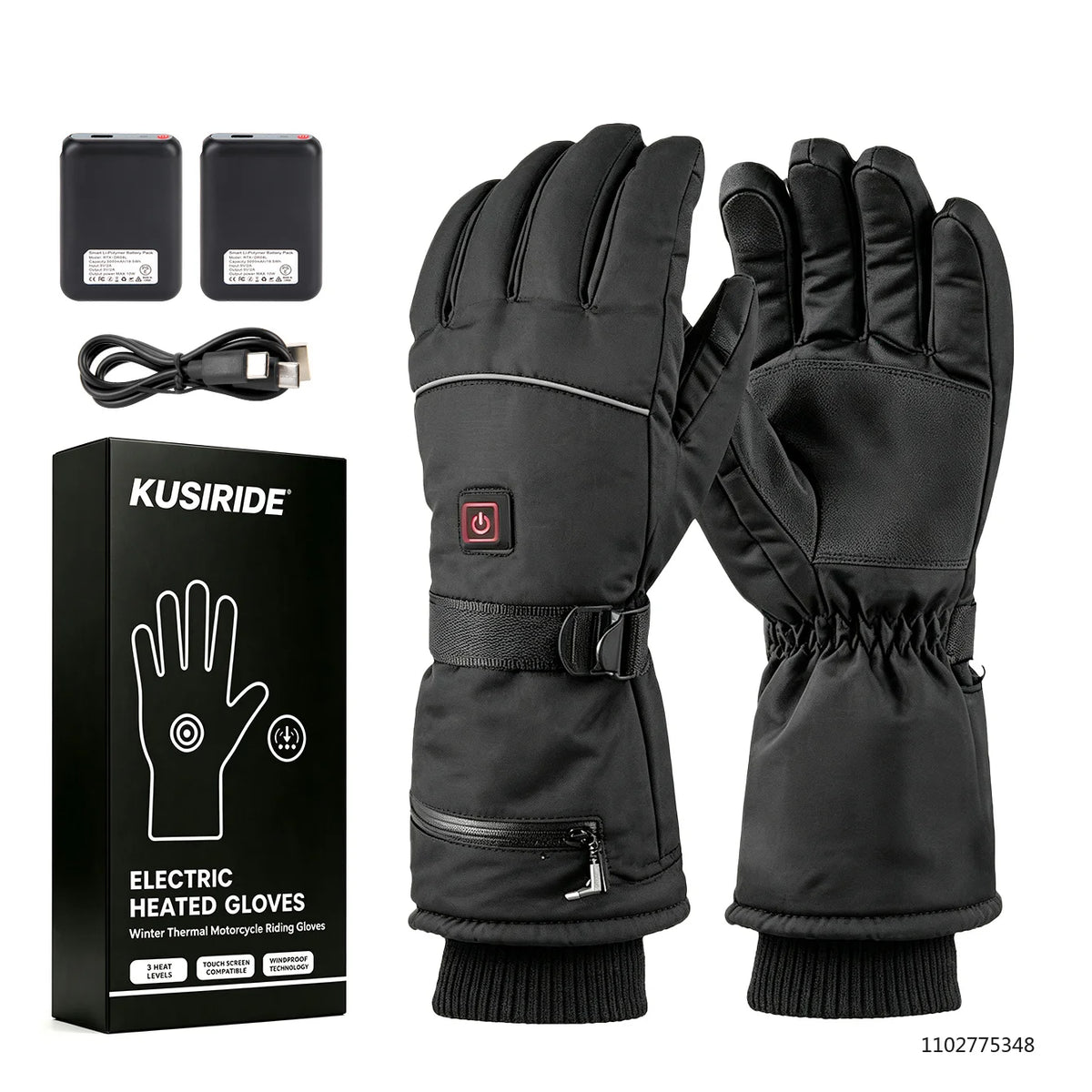 Rechargeable Heated Gloves with 3 Heat Settings