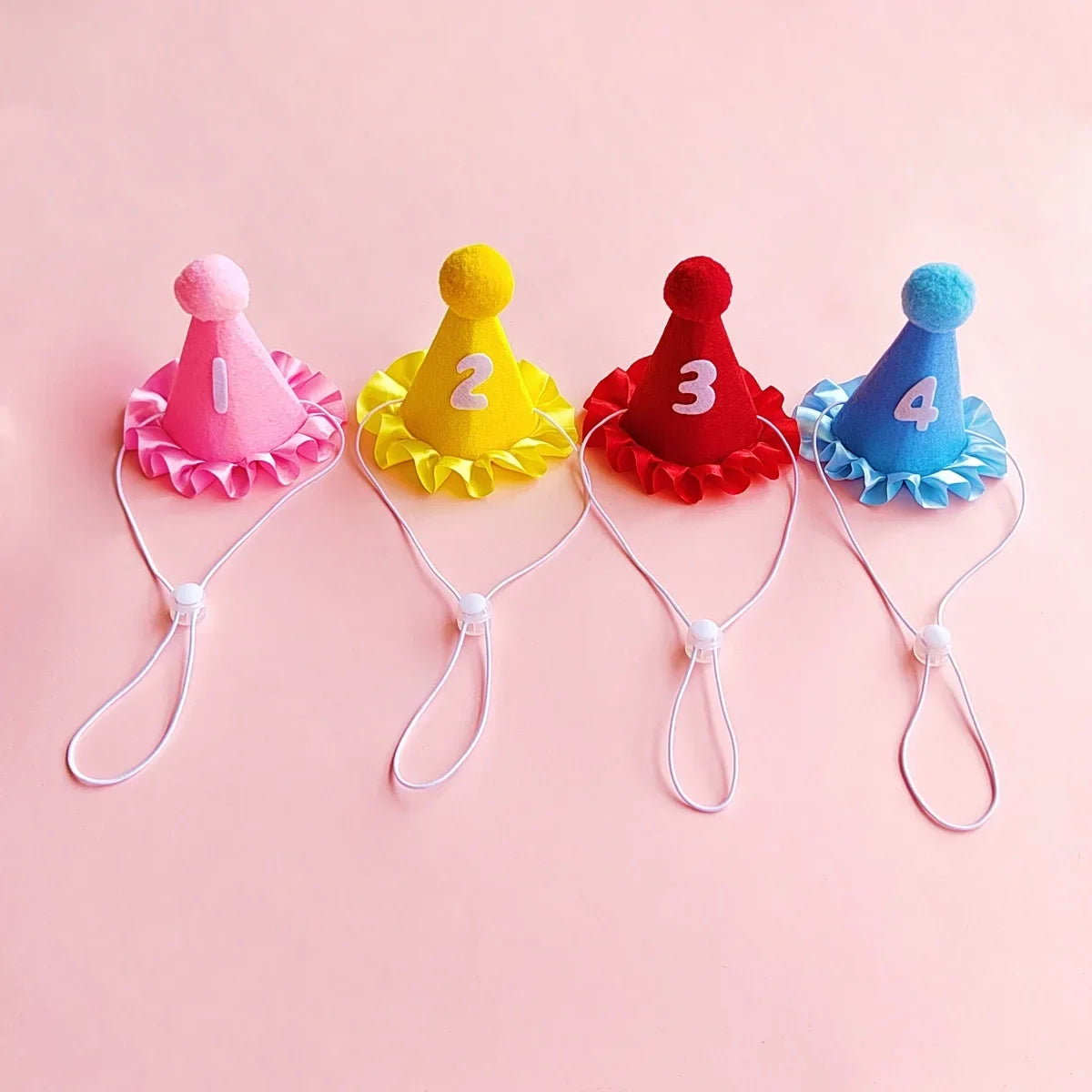 Pet Birthday Hats & Ruffled Bibs – Sets or Separates