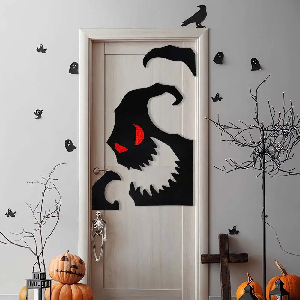 Halloween Monster & Spooky Face Silhouette Decorations