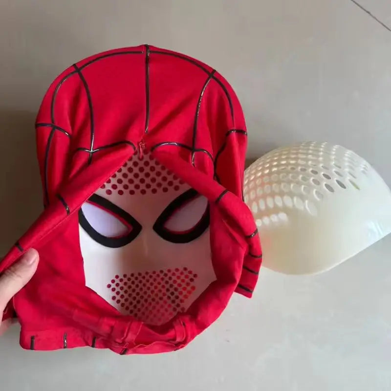 Red Web-Pattern Cosplay Mask – Two Designs