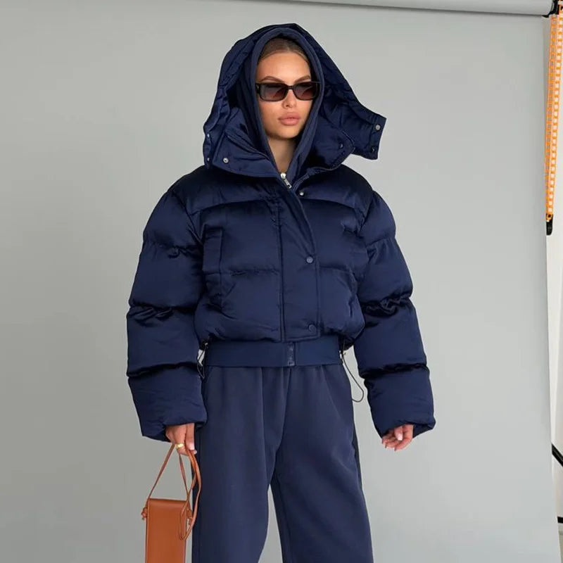 Women's Short Hooded Puffer Jacket