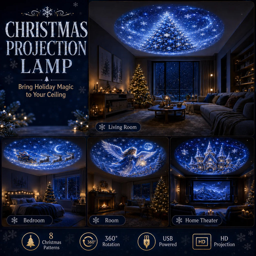 USB Christmas Projector Light with 8 Patterns