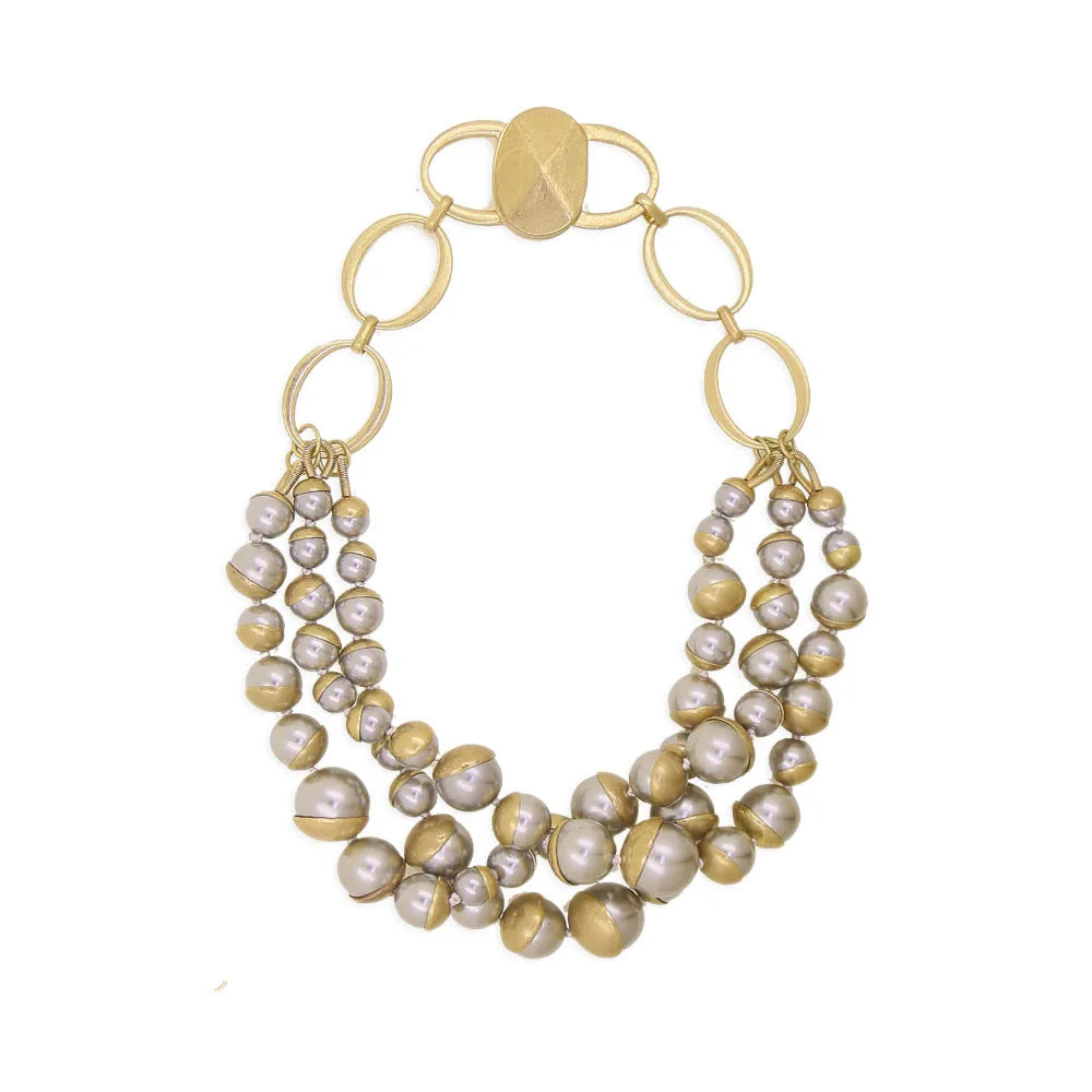 Vintage Pearl and Chain Choker Necklace or Bracelet
