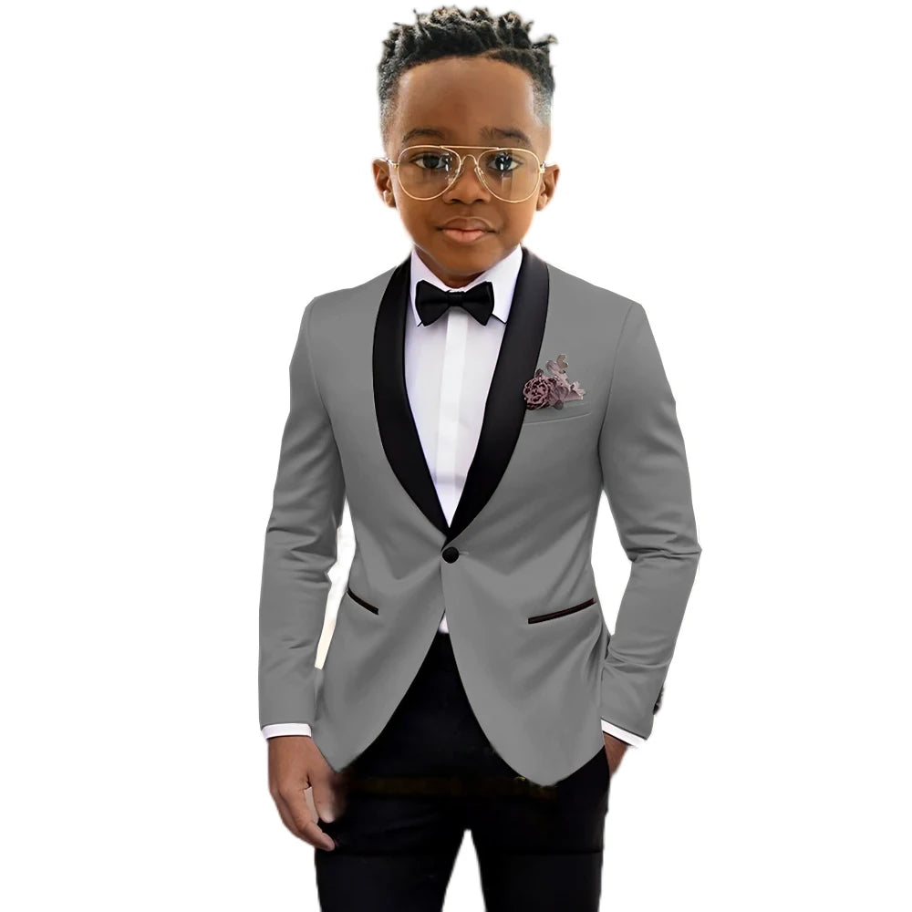 Boys’ 2-Piece Slim-Fit Suit Set – Blazer & Trousers, 2T–16T