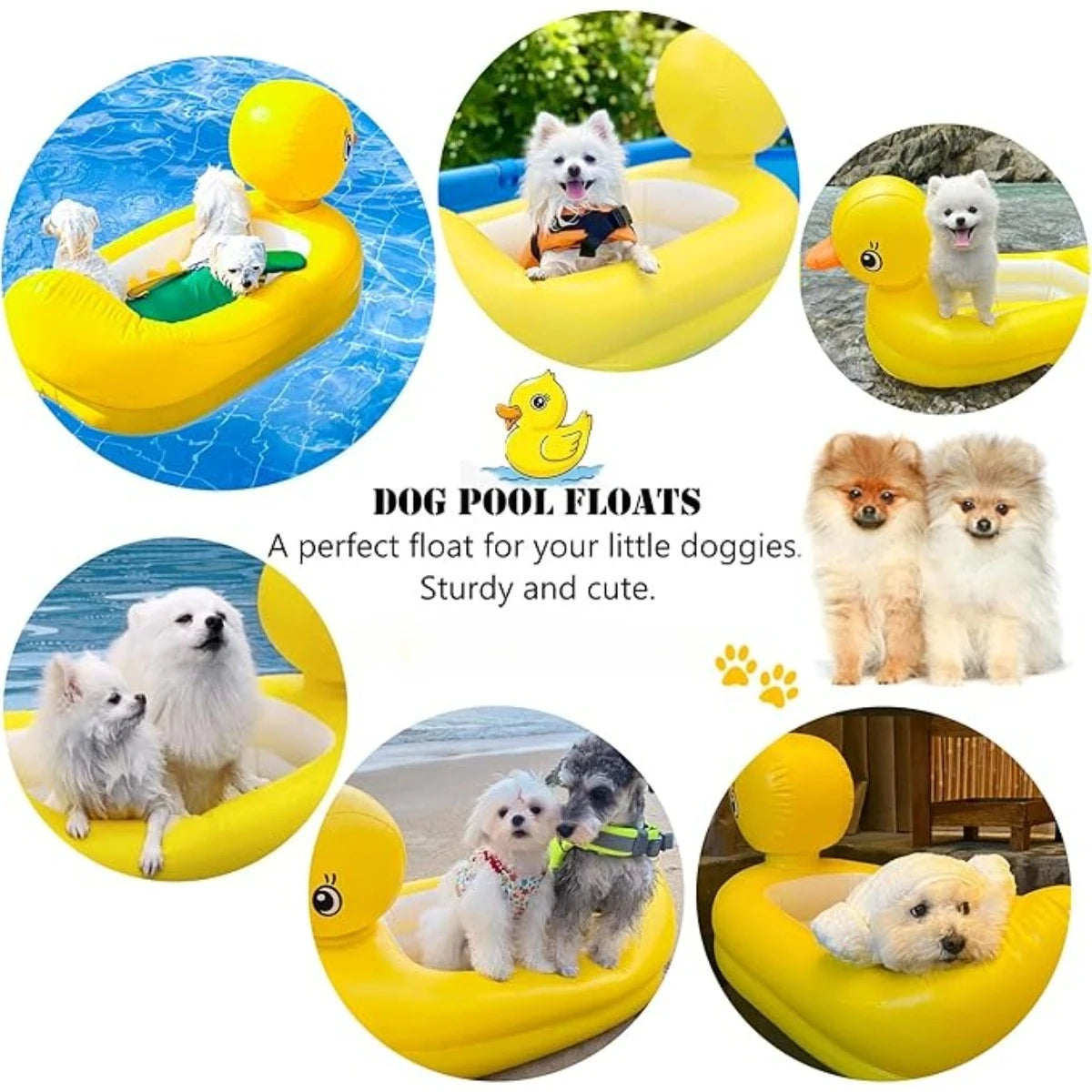 Inflatable Pet Pool Float – Yellow Duck or Whale