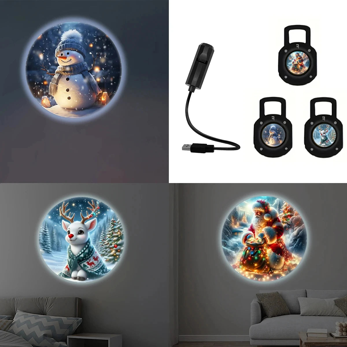 USB-C Christmas LED Projector Light – 3, 6 or 24 Patterns