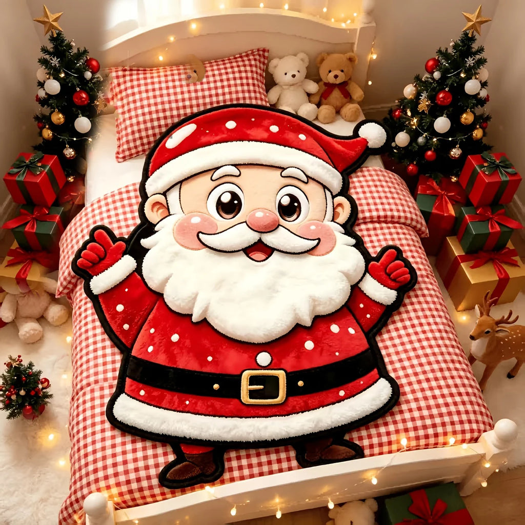 Santa Claus Shaped Plush Christmas Blanket