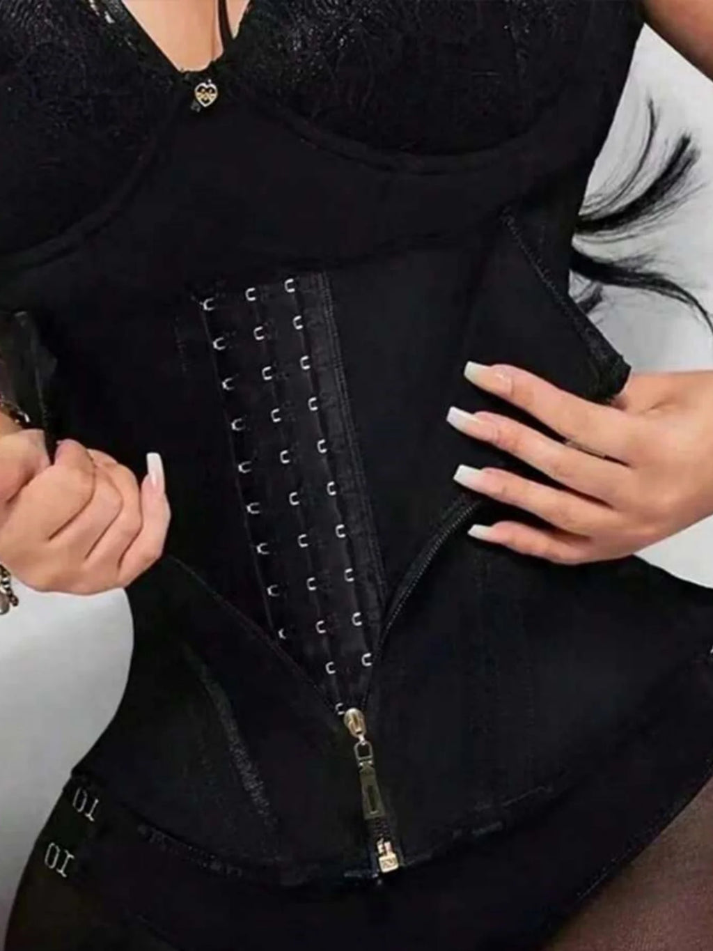 Women's Zip-Front Waist Cincher – Black or Pink
