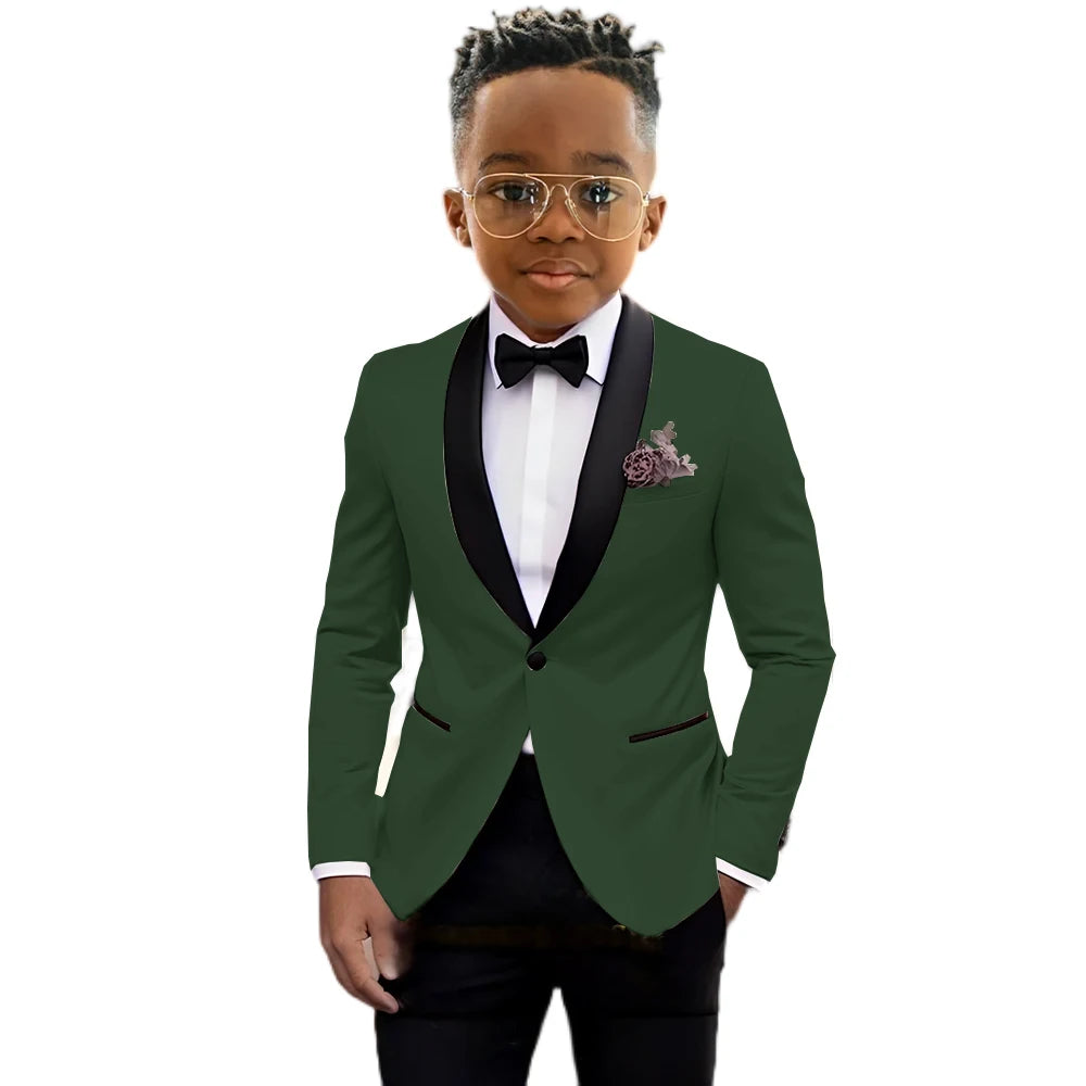 Boys’ 2-Piece Slim-Fit Suit Set – Blazer & Trousers, 2T–16T