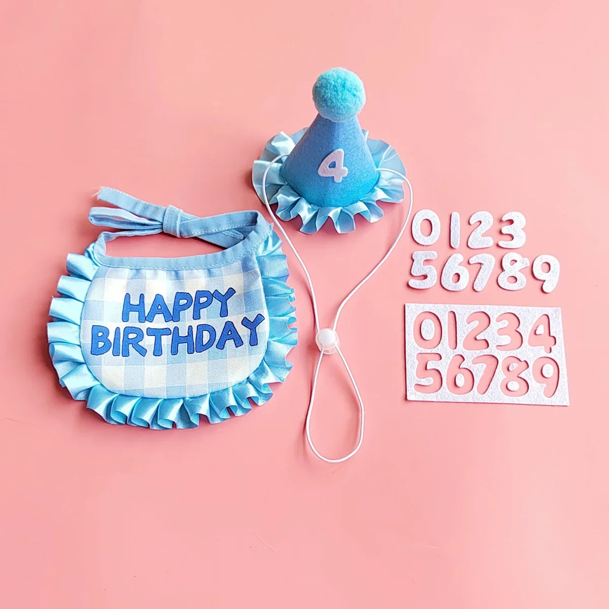 Pet Birthday Hats & Ruffled Bibs – Sets or Separates