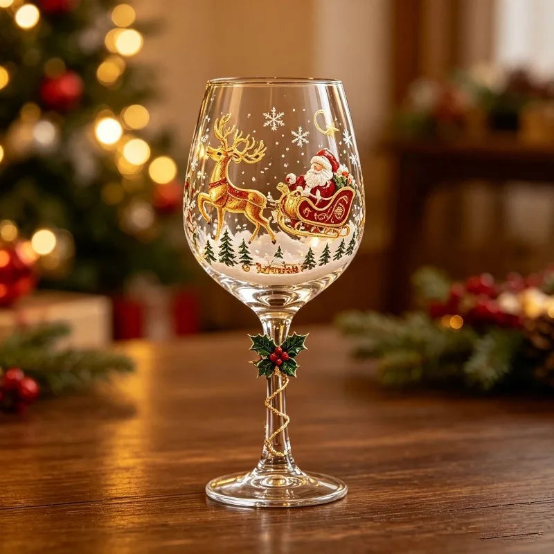 Christmas Stemmed Glass Goblet – Holiday Designs