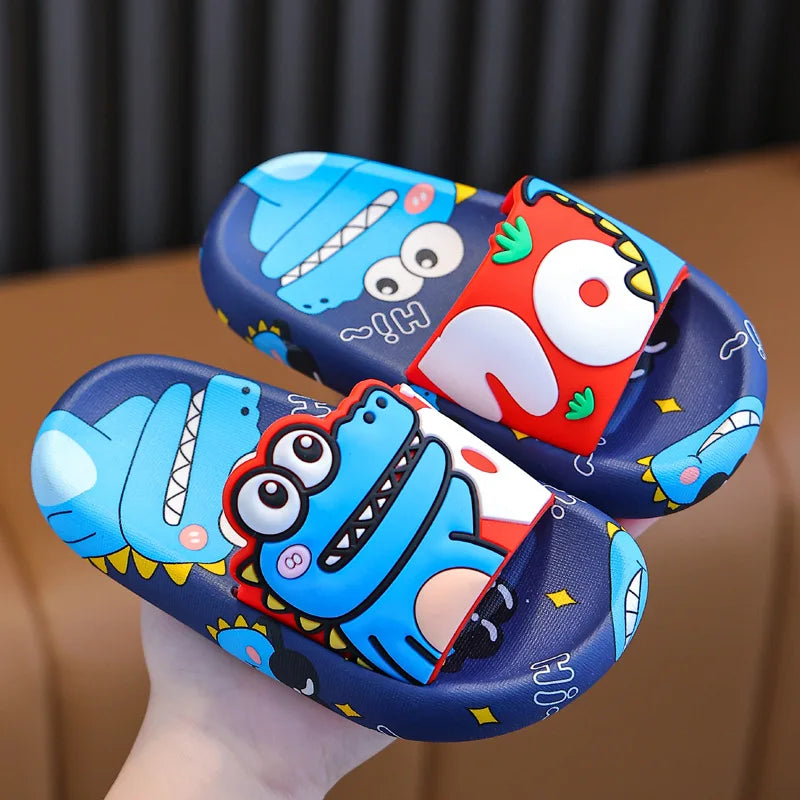 Kids’ Cartoon Dinosaur Slide Slippers