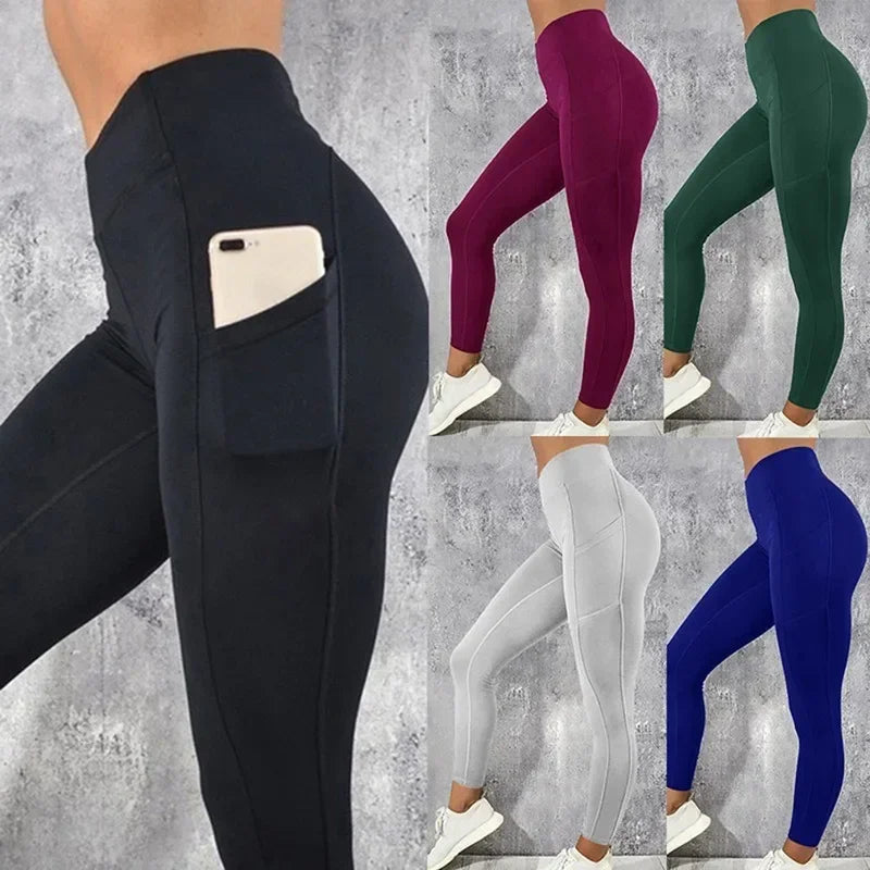 Women’s High-Waist Yoga Leggings with Side Pocket